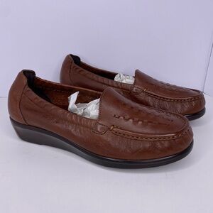 SAS Tripad Comfort Women’s Weave Leather Slip On Loafer Wedge Shoes 10.5 WW